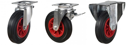 Euro Skip Waste Container Castors With Plastic Centre Wheels
